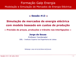 Forma&ccedil;&atilde;o Galp Energia Modela&ccedil;&atilde;o e Simula&ccedil;&atilde;o de Mercados de