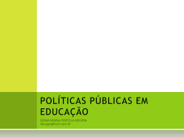 POLITICAS PUBLICAS EM EDUCACAO