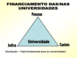 Financiamento das/nas Universidades.