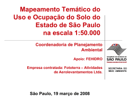 Uso e Ocupação do Solo do Estado de São Paulo