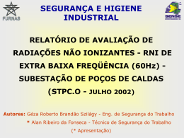 AVALIAÇÃO DE RADIAÇÕES NÃO IONIZANTES DE EXTRA BAIXA