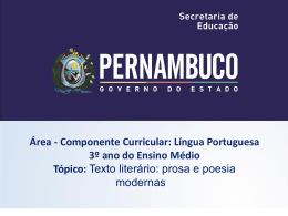 Texto liter&aacute;rio prosa e poesia modernas.