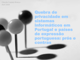Quebra de privacidade em sistemas informáticos em Portugal e