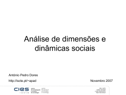 Dimensões e dinâmicas sociais, espaços e métodos sociológicos