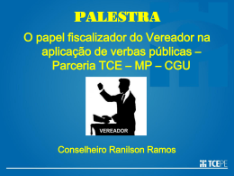 Palestra Ranilson Ramos - TCE - Papel Fiscalizador do Vereador