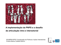 A implementação da PNPS e o desafio da articulação intra e