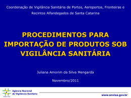 procedimentos para importação de produtos sob