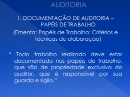 Documenta&ccedil;&atilde;o de auditoria