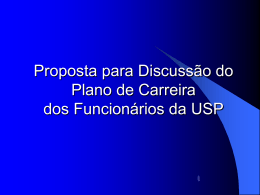 Proposta para Discuss&atilde;o do Plano de Carreira da USP