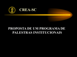 proposta de cronograma das palestras institucionais do CREA-SC