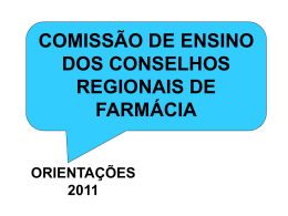 COMISSÃO DE ENSINO - Conselho Federal de Farmácia