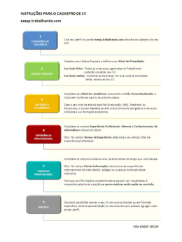 INSTRU&Ccedil;&Otilde;ES PARA O CADASTRO DE CV eaesp.trabalhando.com