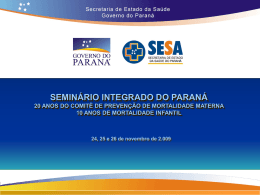Slide 1 - Secretaria de Estado da Saúde do Paraná