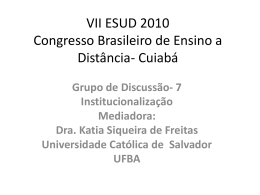 Institucionalização - Dra. Katia Siqueira de Freitas