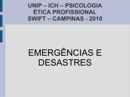 Psicologia das emergências e dos desastres