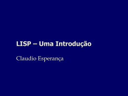 Introdução ao LISP - LCG-UFRJ