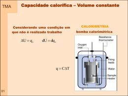 Capacidade calorífica – Volume constante