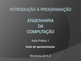 Introdu&ccedil;&atilde;o &agrave; Programa&ccedil;&atilde;o Engenharia da Computa&ccedil;&atilde;o