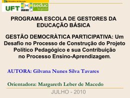 GESTÃO DEMOCRÀTICA PARTICIPATIVA