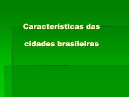 Características das cidades brasileiras