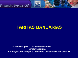 Pesquisa Procon/SP- Tarifas Bancárias