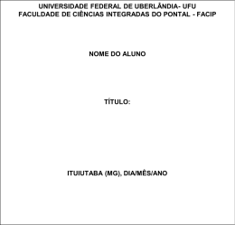 Capa de Entrega do CD - Faculdade de Ciências Integradas do Pontal