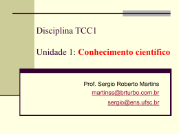 1. Conhecimento cient&iacute;fico