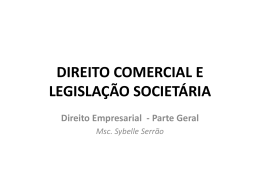 DIREITO COMERCIAL E LEGISLA&Ccedil;&Atilde;O SOCIET&Aacute;RIA
