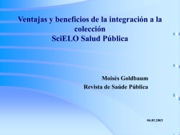 Ventajas y beneficios de la integración a la colección ScieLO Salud