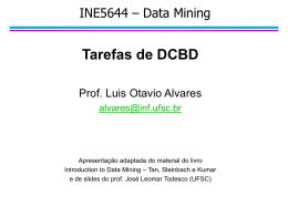 Tarefas de data mining - Departamento de Informática e Estatística