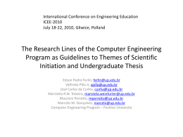 The Research Lines of the Computer Engineering Program as