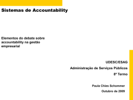Sistemas de Accountability - Account na gestao