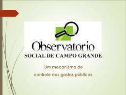 CAPA - Observatório Social de Campo Grande
