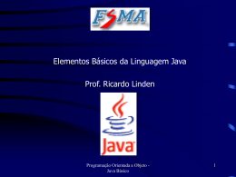Elementos b&aacute;sicos da linguagem Java
