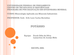 Potássio - Universidade Federal de Pernambuco