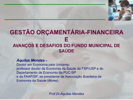 Gestão, Financiamento, Fundo Municipal de Saúde, Economia, FMS