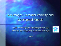 Imagens vapor de água (WV) e Vorticidade Potencial