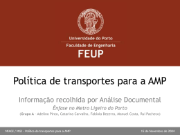 Pol&iacute;tica de transportes para a AMP