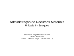 Administração de Recursos Materiais Unidade II