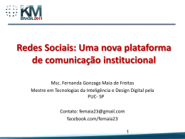 Redes sociais: uma nova plataforma de comunicação