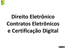 CONTRATOS ELETR&Ocirc;NICOS E CERTIFICA&Ccedil;&Atilde;O