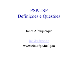 PSP/TSP Definições e Questões
