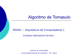 Algoritmo de Tomasulo - Instituto de Computação