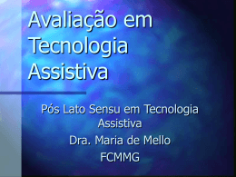 Maria de Mello - Avaliação em Tecnologia Assistiva