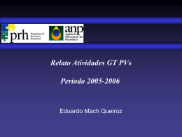 Relato Atividades GT PVs Período 2005-2006