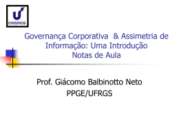 Governan&ccedil;a Corporativa & Assimetria de Informa&ccedil;&atilde;o: Uma Introdu&ccedil;&atilde;o