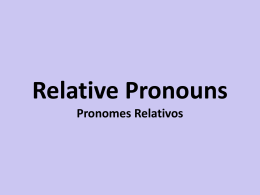 Aula 9 – Relative and Reflexive Pronouns