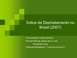 Índice de Desmatamento no Brasil.(2007)
