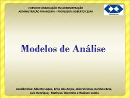 Modelos de Análise - Prof. Roberto César