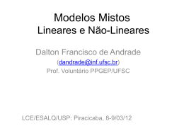 Modelos Mistos Lineares e Não-Lineares